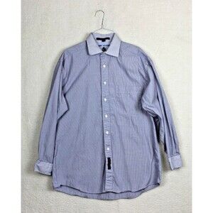 Tommy Hilfiger Mens Long Sleeve Button Up Shirt Sz 15.5 33 Blue White Check